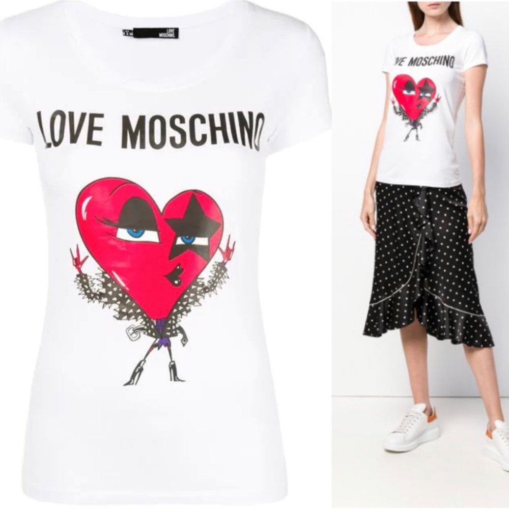 LOVE MOSCHINO | Rockstar Heart T-shirt - White